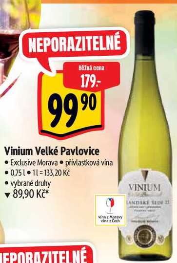 Vinium Velké Pavlovice Exclusive Morava, 0,75 l