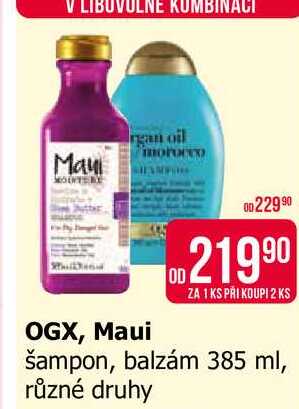 Maui šampon, balzám 385 ml, různé druhy 