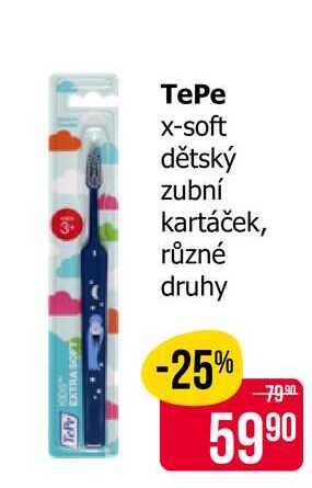 TePe X-soft dětský zubní kartáček, různé druhy 