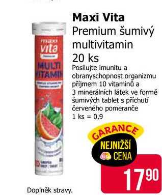 Maxi Vita Premium šumivý multivitamin 20 ks 