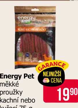 Energy Pet měkké proužky kachní nebo kuřecí 75g