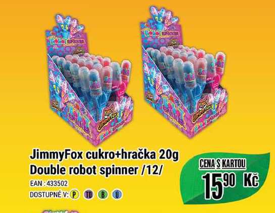 JimmyFox cukro+hračka 20g Double robot spinner/12/  