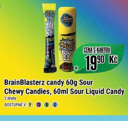 BrainBlasterz candy 60g Sour Chewy Candies, 60ml Sour Liquid Candy 