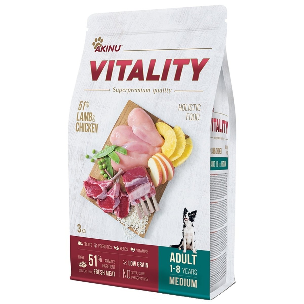 Akinu Vitality Granule s jehněčím a kuřecím pro psy středních plemen