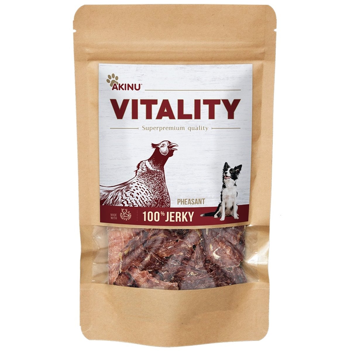 Akinu Vitality Jerky bažant pamlsek pro psy