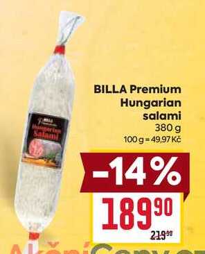 BILLA Premium Hungarian salami 380 g