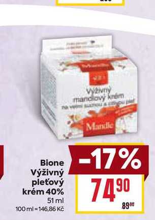 Bione Výživný pleťový krém 40% 51 ml