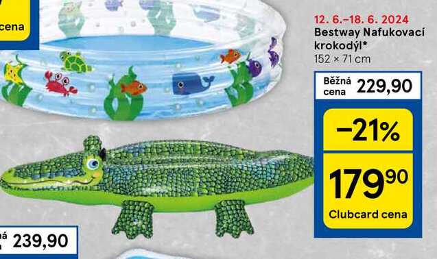 Bestway Nafukovací krokodýl, 152 x 71 cm 