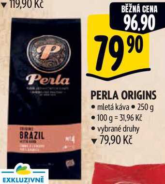 PERLA ORIGINS mletá káva, 250 g