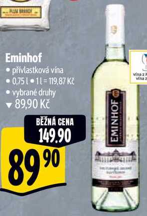 Eminhof přívlastková vína, 0,75 l