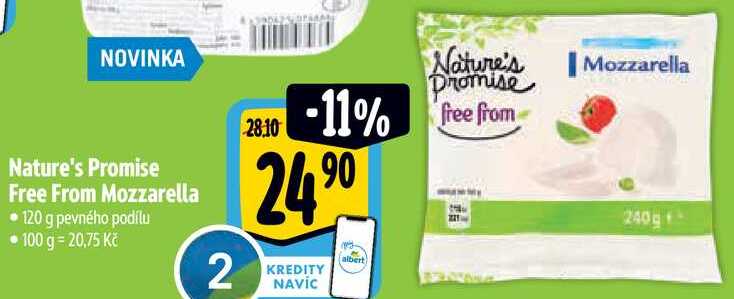 Nature's Promise Free From Mozzarella, 120 g