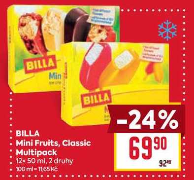 BILLA Mini Fruits, Classic Multipack 12x 50 ml 