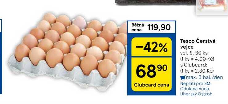 Tesco Čerstvá vejce vel. S, 30 ks