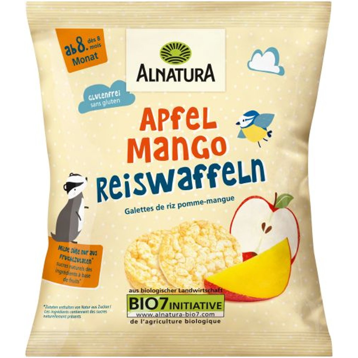 Alnatura BIO Dětské mini rýžové vafle jablko a mango