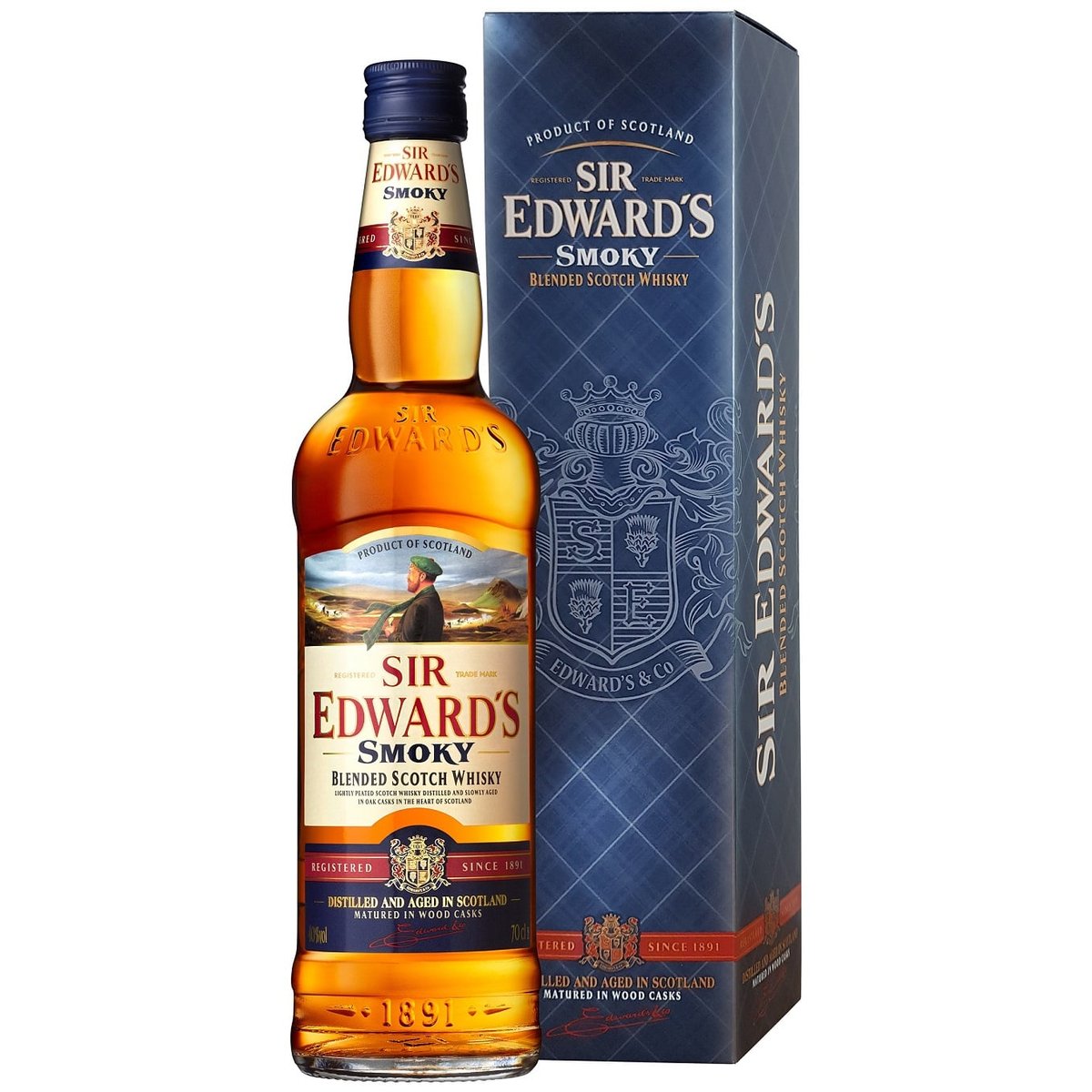 Sir Edward´s Smoky Blended Scotch Whisky 40% dárkové balení