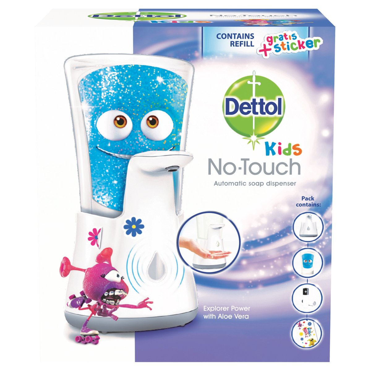 Dettol Kids Bezdotykový dávkovač mýdla s náplní dobrodruh