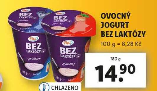 OVOCNÝ JOGURT BEZ LAKTÓZY, 180 g