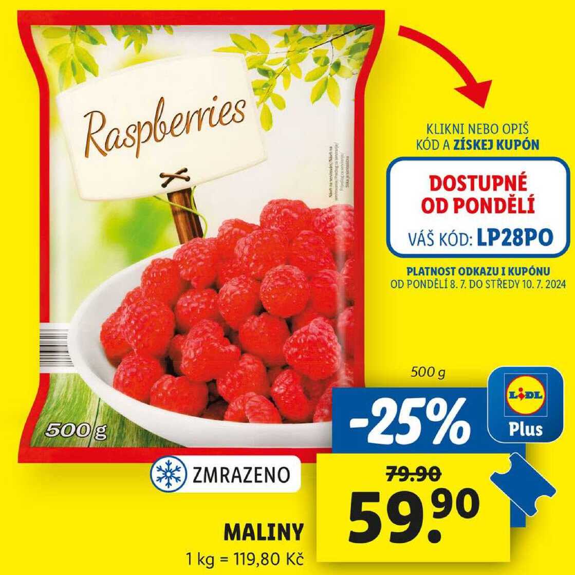 MALINY, 500 g