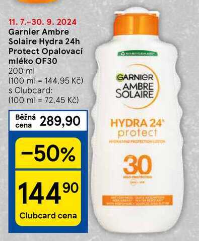 Garnier Ambre Solaire Hydra 24h Protect Opalovací mléko OF30, 200 ml  