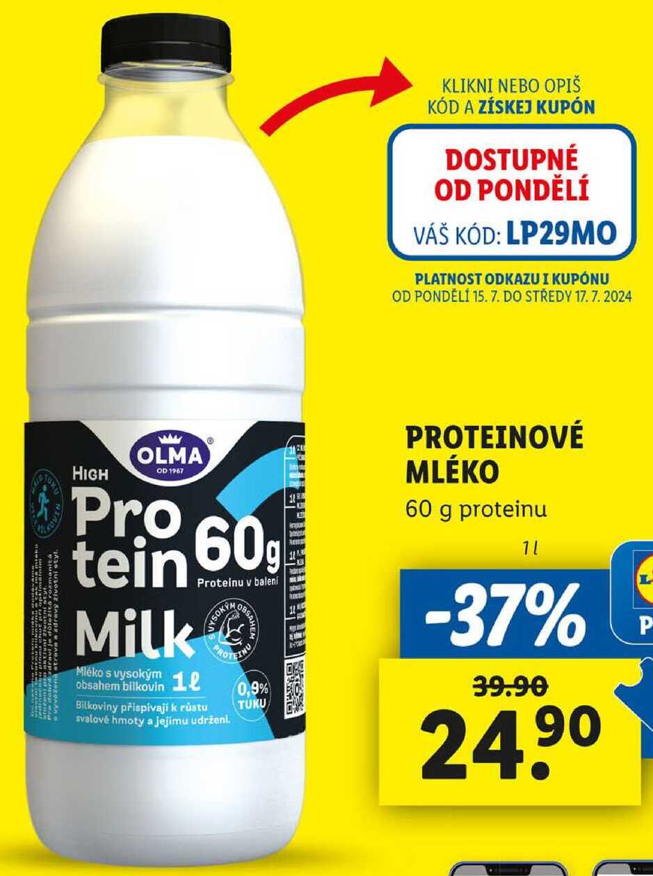 PROTEINOVÉ MLÉKO, 1 l