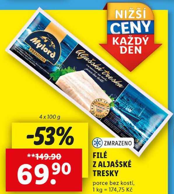 FILÉ Z ALJAŠSKÉ TRESKY, 4x 100 g