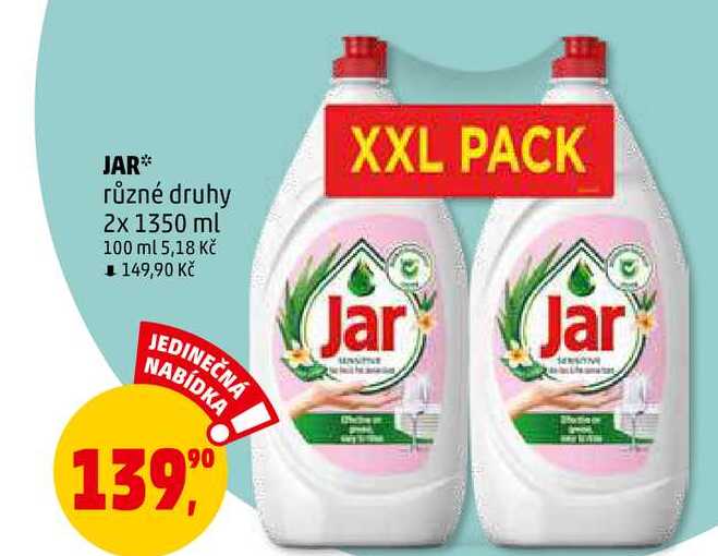 JAR různé druhy, 2x 1350 ml Penny Market