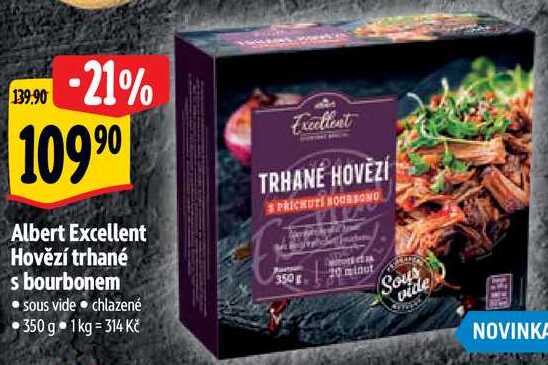 Albert Excellent Hovězí trhané s bourbonem, 350 g