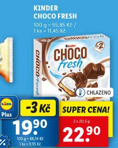 ARCHIV KINDER CHOCO FRESH, 2x 20,5 g v akci platné do: