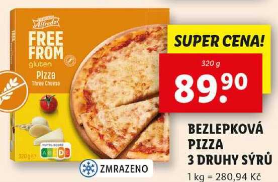 BEZLEPKOVÁ PIZZA 3 DRUHY SÝRŮ, 320 g