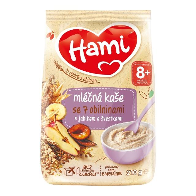 Hami Mléčná kaše 7 obilnin jablko, švestka
