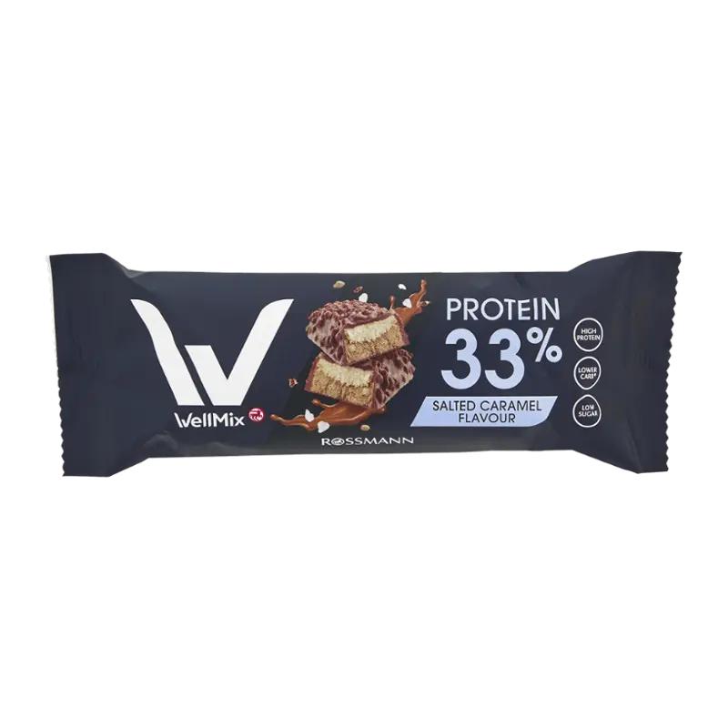 WellMix Proteinová tyčinka v čokoládě s příchutí slaný karamel, 45 g
