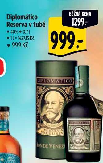 Diplomático Reserva v tubě 0,7 l