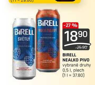 BIRELL NEALKO PIVO vybrané druhy 0,5 l, plech