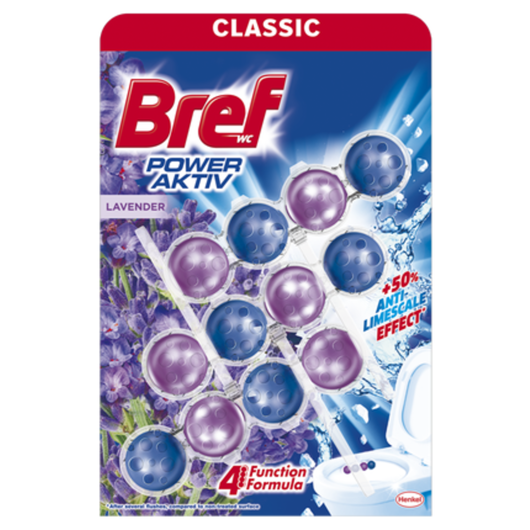 Bref Power Aktiv Lavender tuhý WC blok 3x50g