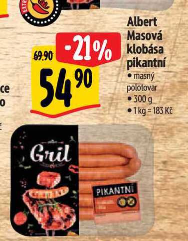  Albert Masová   klobása  pikantní 300 g