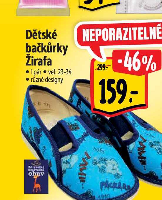 Dětské bačkůrky Žirafa • 1 pár vel: 23-34