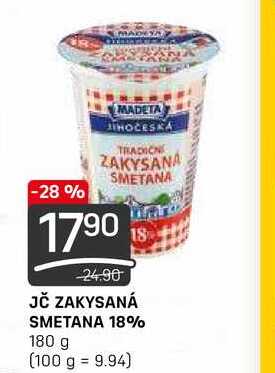 JČ ZAKYSANÁ SMETANA 18% 180 g