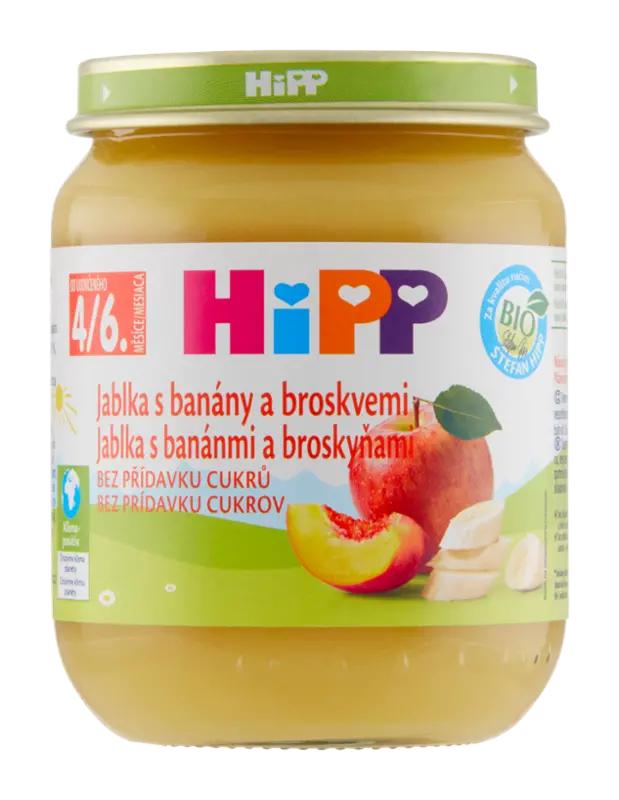 HiPP BIO jablka s banány a broskvemi, 125 g