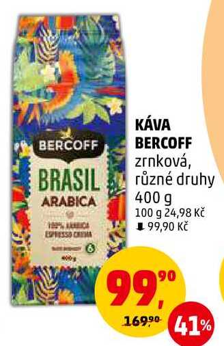 KÁVA BERCOFF zrnková, 400 g