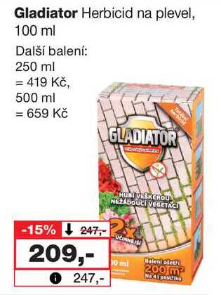 Gladiator Herbicid na plevel, 100 ml 