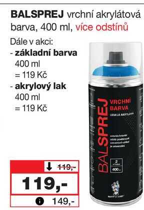 BALSPREJ vrchní akrylátová barva, 400 ml