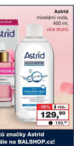 Astrid micelární voda 400ml