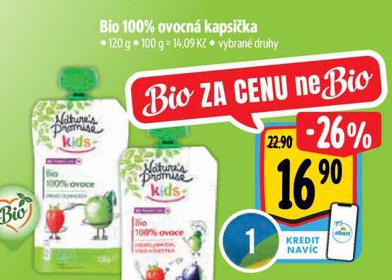   Bio 100% ovocná kapsička 120 g 