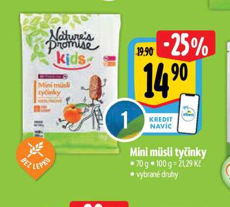   Mini müsli tyčinky •70 g 