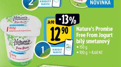   Nature's Promise Free From Jogurt bílý smetanový 150 g 