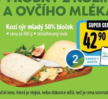   Kozí sýr mladý 50% bloček 100 g