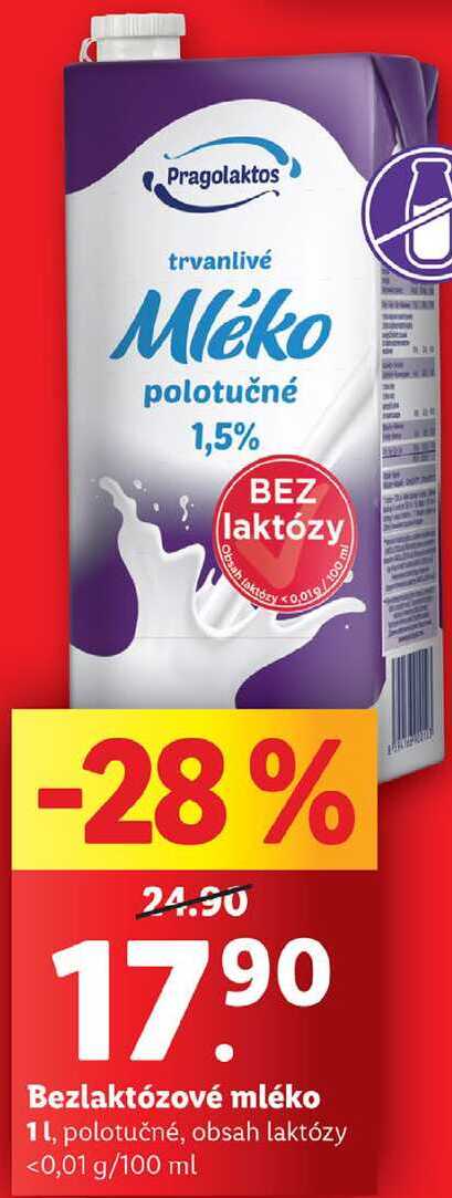 Bezlaktózové mléko, 1 l