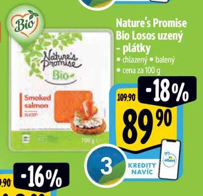   Nature's Promise Bio Losos uzený - plátky 100 g