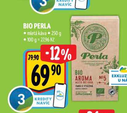   BIO PERLA  mletá káva • 250 g  