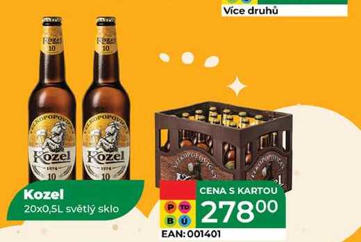 Kozel 20x0,5L světlý sklo 